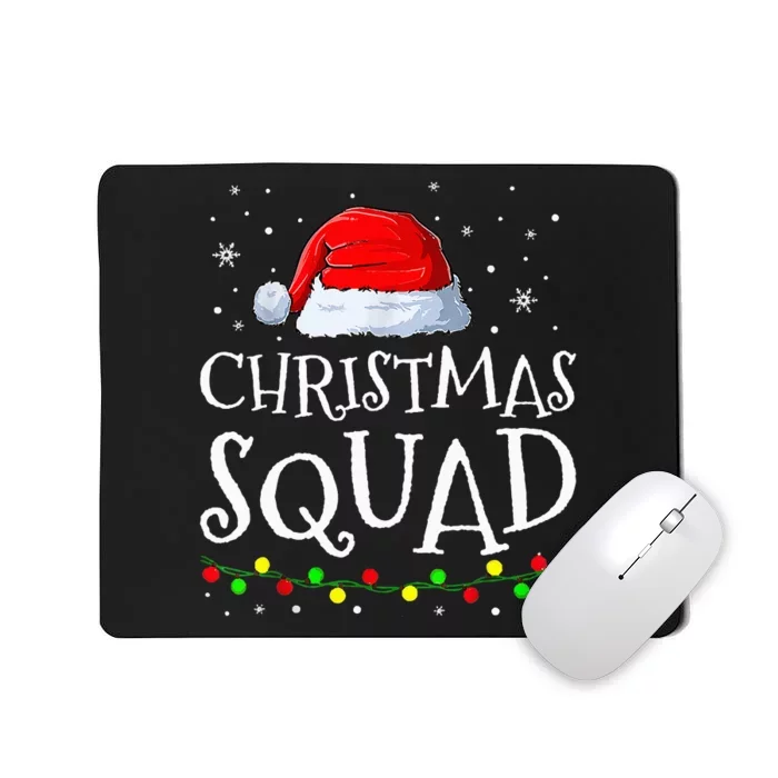 Festive Holiday Pajama Set with Santa Hats Christmas Squad Mousepad