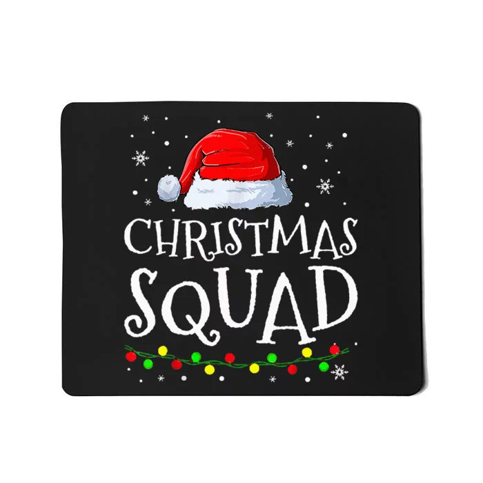 Festive Holiday Pajama Set with Santa Hats Christmas Squad Mousepad