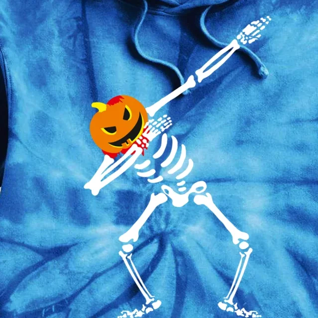 Fun Halloween Pumpkin Skeleton Dabbing Dance Scary Gift Gift Tie Dye Hoodie