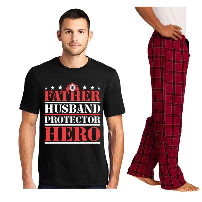 Father Husband Protector Hero Fire Dad Daddy Fathers Day Gift Pajama Set