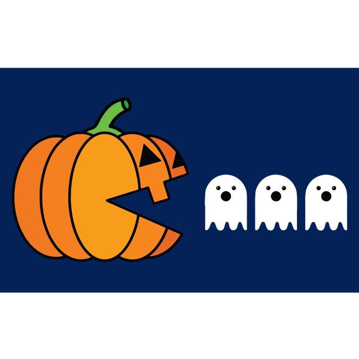 Funny Halloween Pumpkin Eating Ghost Gamer Kids Bumper Sticker