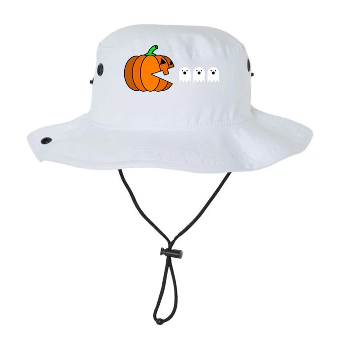 Funny Halloween Pumpkin Eating Ghost Gamer Legacy Cool Fit Booney Bucket Hat