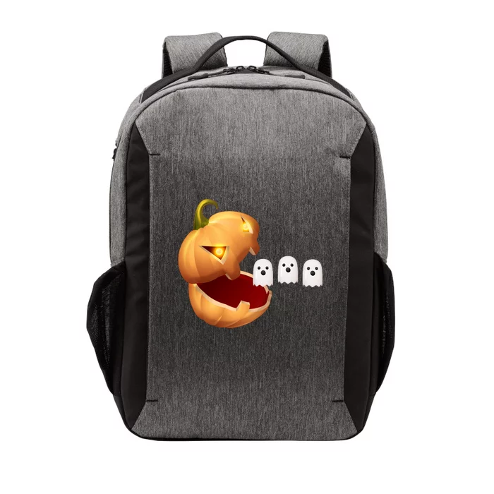 Funny Halloween Pumpkin Eating Ghost Vector Backpack