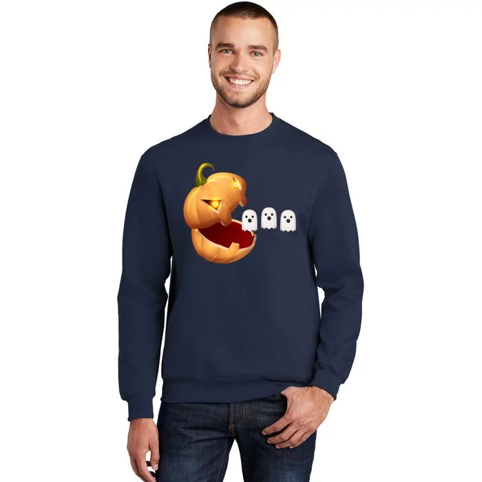 Funny Halloween Pumpkin Eating Ghost Tall Sweatshirt