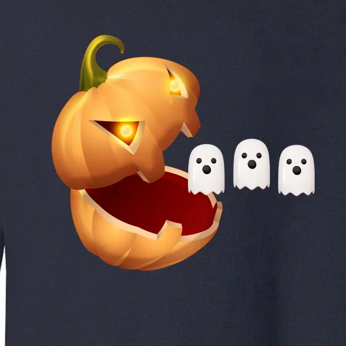 Funny Halloween Pumpkin Eating Ghost Toddler Sweatshirt