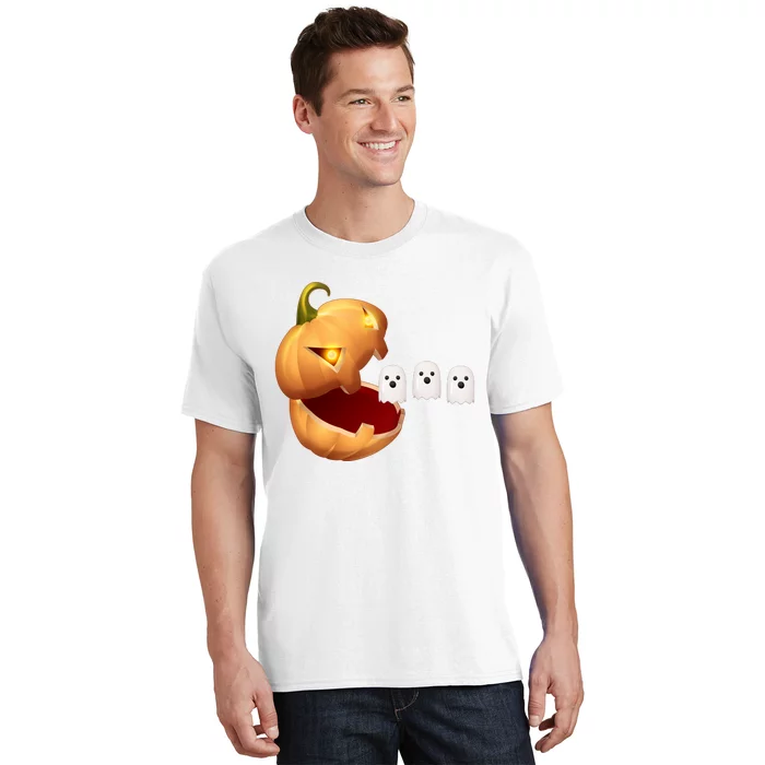 Funny Halloween Pumpkin Eating Ghost T-Shirt