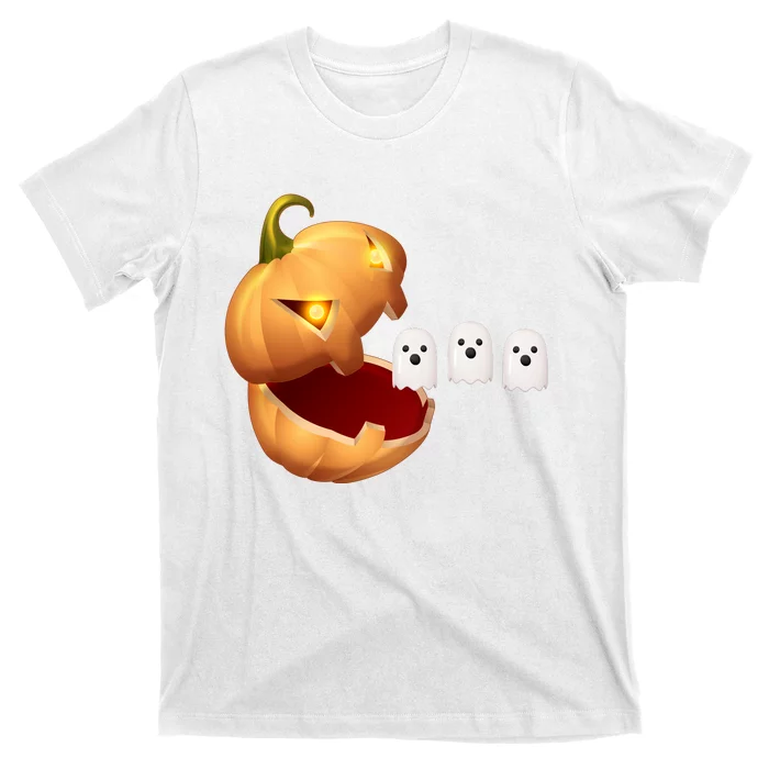 Funny Halloween Pumpkin Eating Ghost T-Shirt