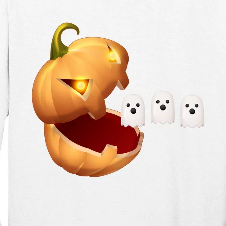 Funny Halloween Pumpkin Eating Ghost Tall Long Sleeve T-Shirt