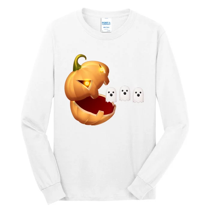 Funny Halloween Pumpkin Eating Ghost Tall Long Sleeve T-Shirt