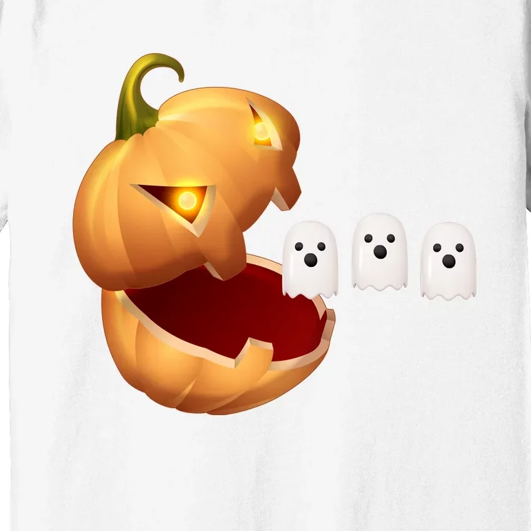 Funny Halloween Pumpkin Eating Ghost Premium T-Shirt