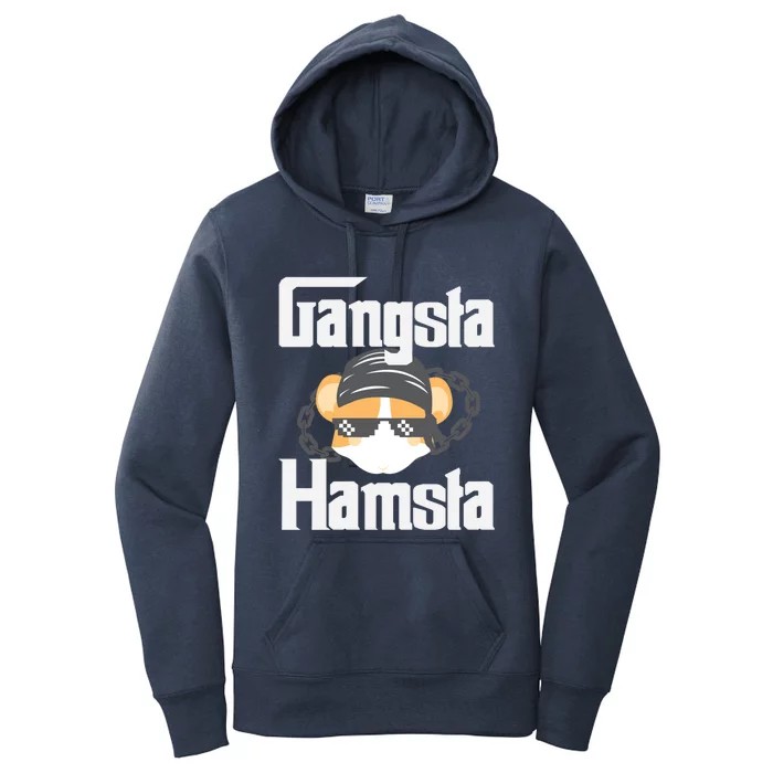 Funny Hamster Pet Gift Gangsta Hamsta Hamsters Cool Gift Women's Pullover Hoodie