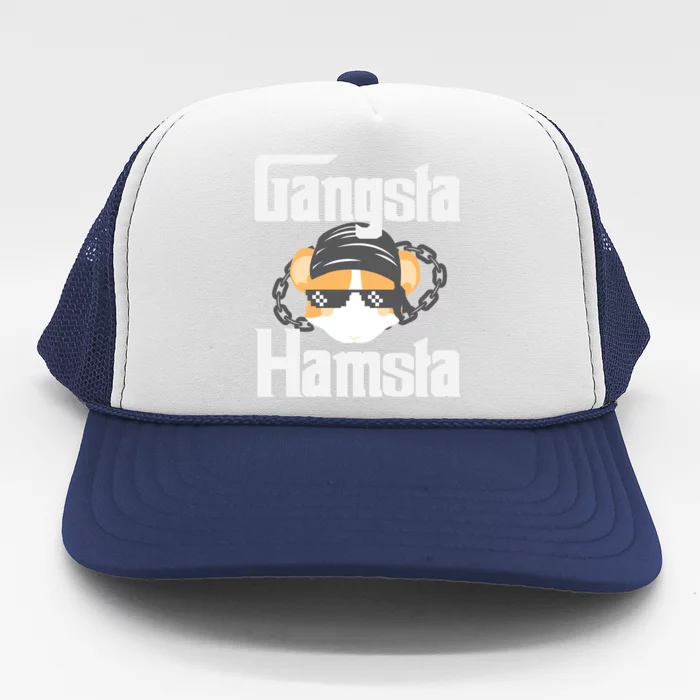 Funny Hamster Pet Gift Gangsta Hamsta Hamsters Cool Gift Trucker Hat