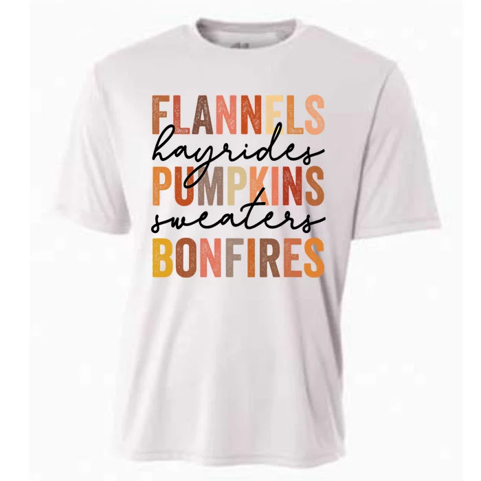 Flannels Hayrides Pumpkins Vintage Sweaters Bonfires Autumn Cooling Performance Crew T-Shirt