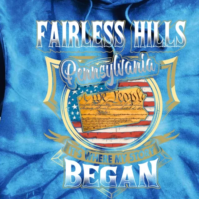 Fairless Hills Pennsylvania Usa Flag 4th Of July Funny Gift Tie Dye Hoodie