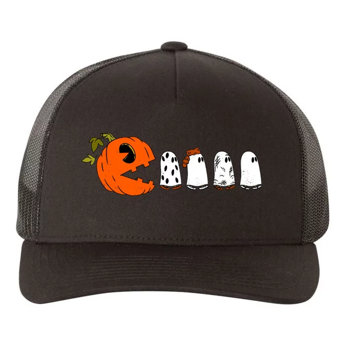 Funny Halloween Pumpkin Ghosts Retro Gamer Yupoong Adult 5-Panel Trucker Hat