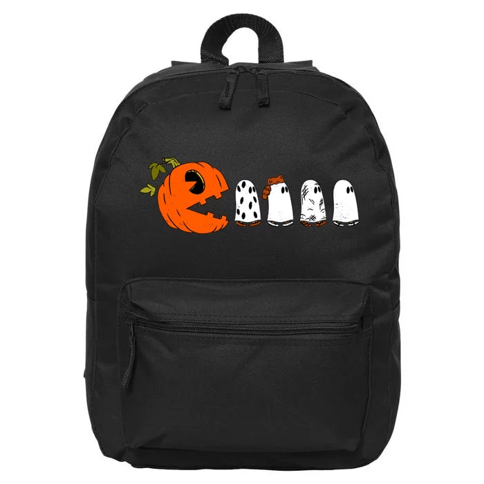 Funny Halloween Pumpkin Ghosts Retro Gamer 16 in Basic Backpack