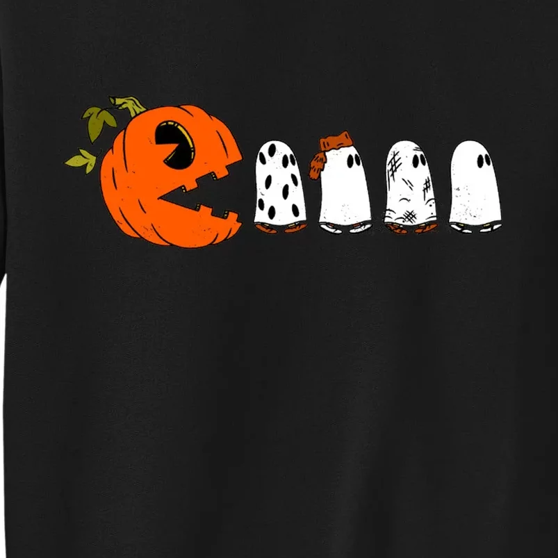 Funny Halloween Pumpkin Ghosts Retro Gamer Tall Sweatshirt