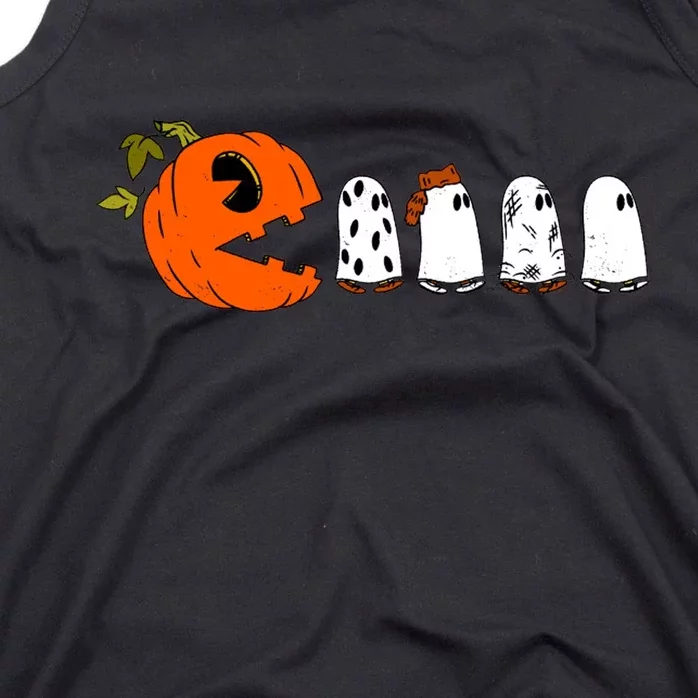 Funny Halloween Pumpkin Ghosts Retro Gamer Tank Top