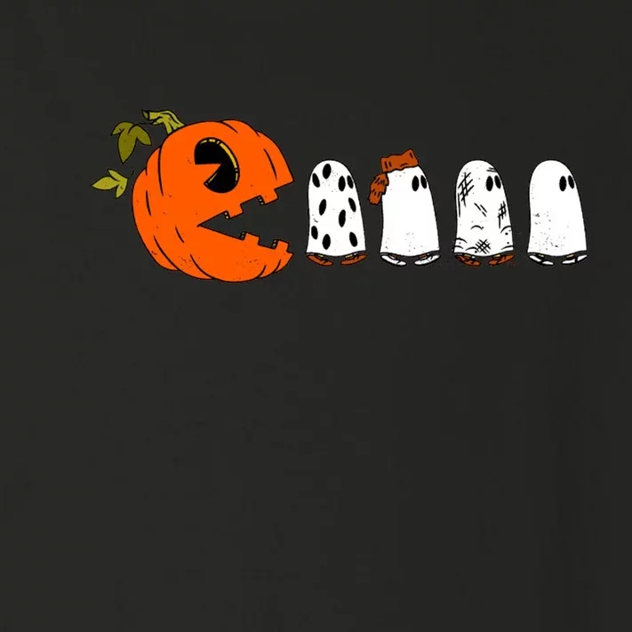 Funny Halloween Pumpkin Ghosts Retro Gamer Toddler Long Sleeve Shirt