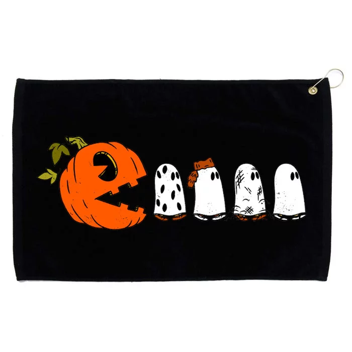 Funny Halloween Pumpkin Ghosts Retro Gamer Grommeted Golf Towel