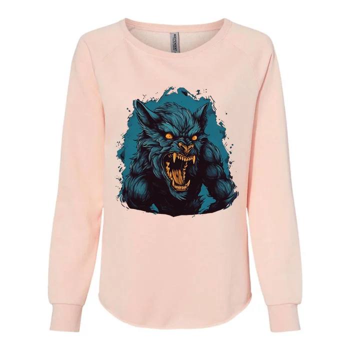 Funny Halloween Party With This Cool Werewolf Costume Womens California Wash Sweatshirt