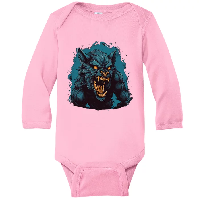 Funny Halloween Party With This Cool Werewolf Costume Baby Long Sleeve Bodysuit