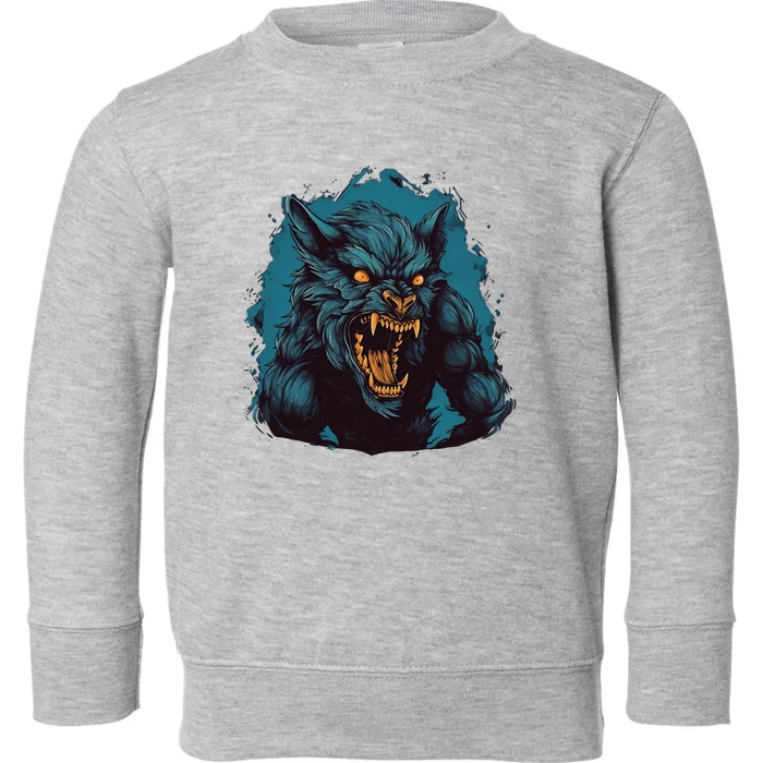 Funny Halloween Party With This Cool Werewolf Costume Toddler Sweatshirt