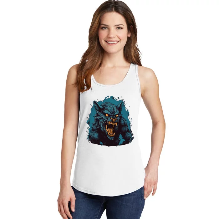 Funny Halloween Party With This Cool Werewolf Costume Ladies Essential Tank