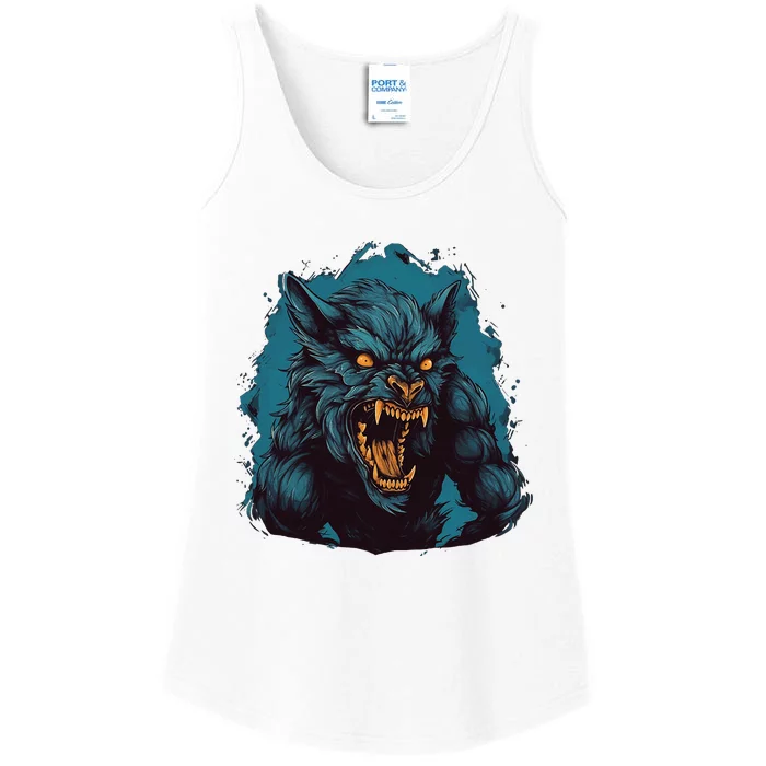 Funny Halloween Party With This Cool Werewolf Costume Ladies Essential Tank