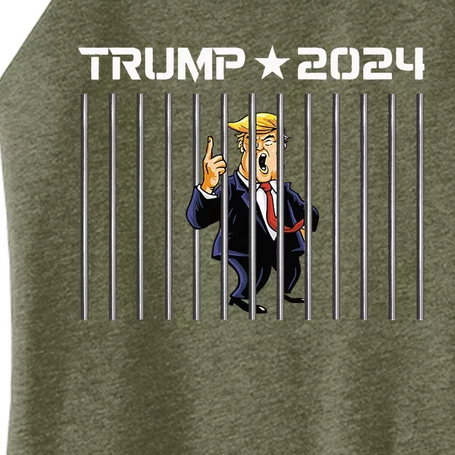 Funny Humorous Political President Donald Trump In Jail 2024 Women’s Perfect Tri Rocker Tank