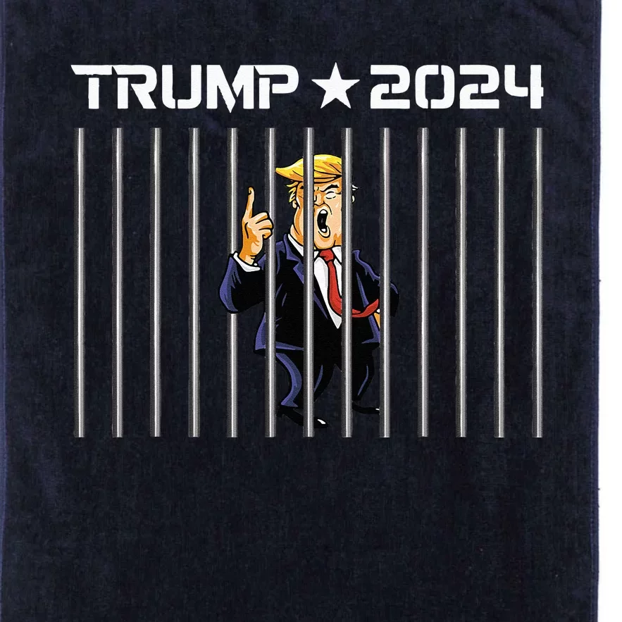 Funny Humorous Political President Donald Trump In Jail 2024 Platinum Collection Golf Towel