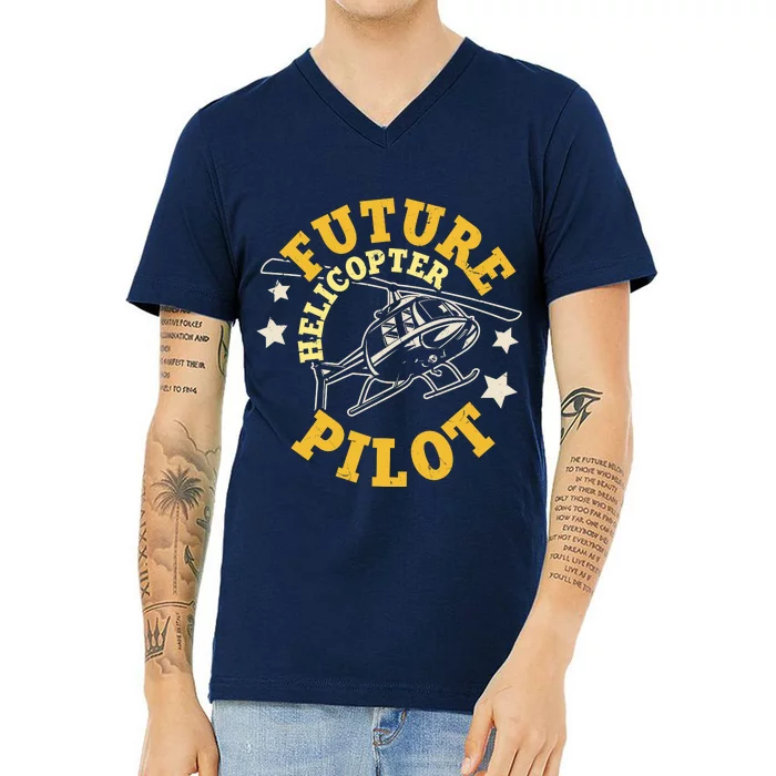 Future Helicopter Pilot V-Neck T-Shirt