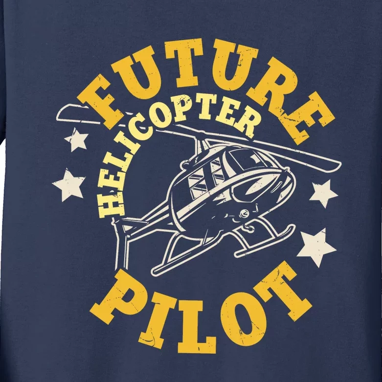 Future Helicopter Pilot Kids Long Sleeve Shirt