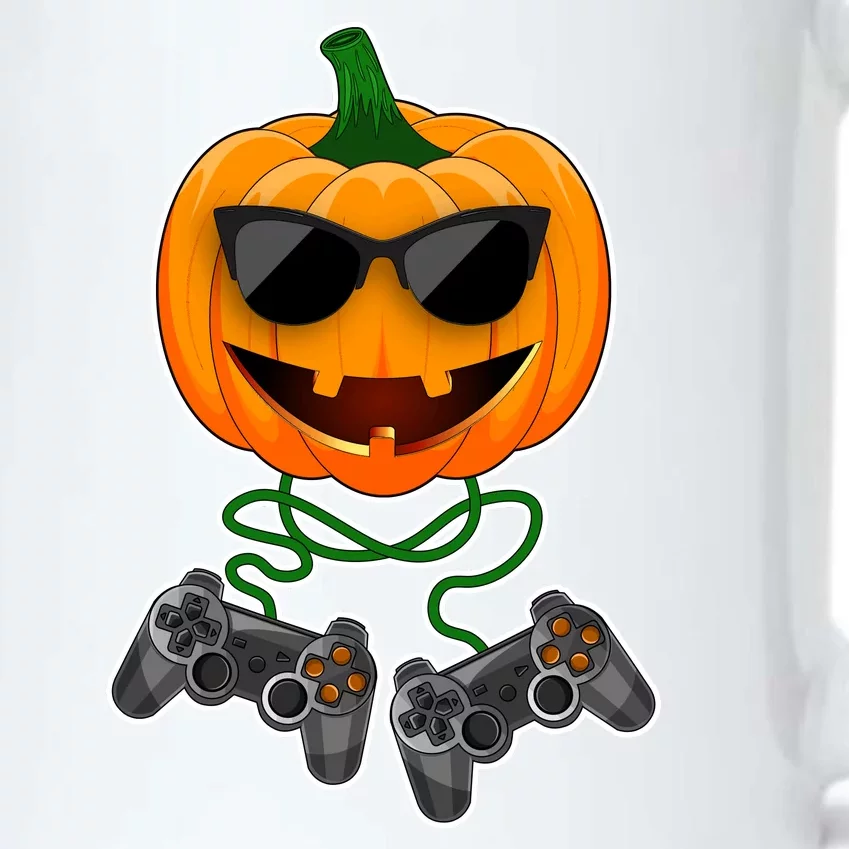 Funny Halloween Pumpkin Video Gamer Black Color Changing Mug