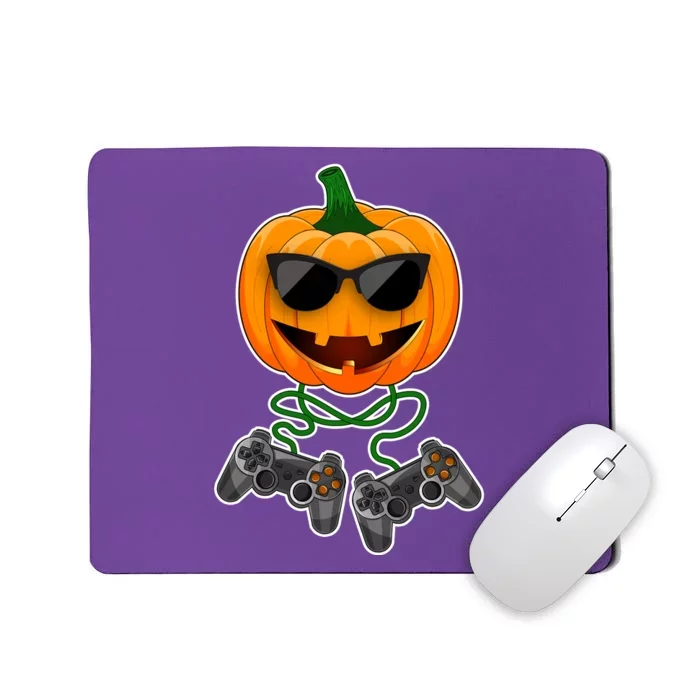 Funny Halloween Pumpkin Video Gamer Mousepad