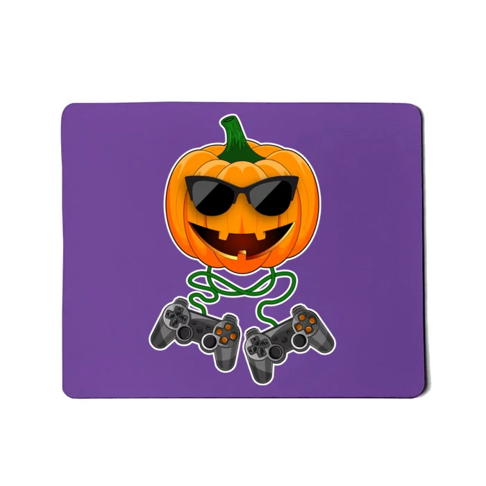 Funny Halloween Pumpkin Video Gamer Mousepad