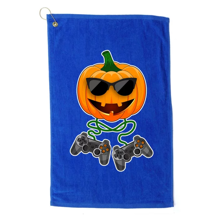 Funny Halloween Pumpkin Video Gamer Platinum Collection Golf Towel