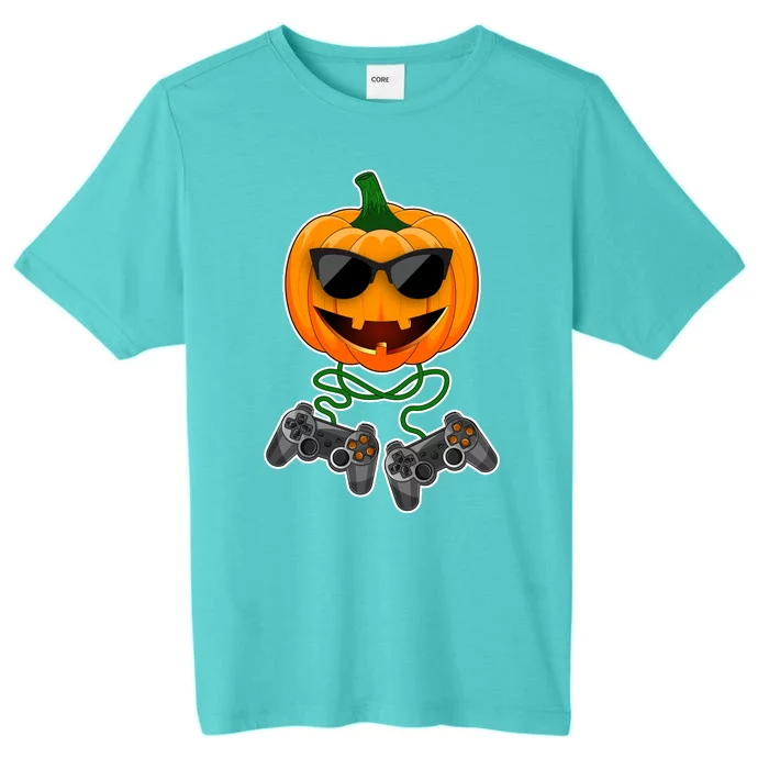 Funny Halloween Pumpkin Video Gamer ChromaSoft Performance T-Shirt