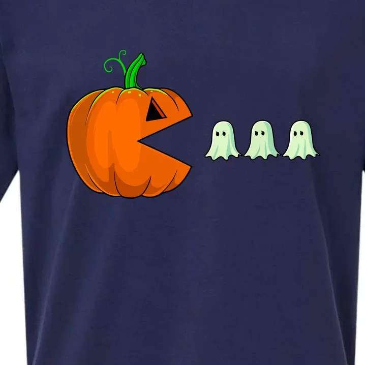 Funny Halloween Pumpkin Cute Ghosts Gift Sueded Cloud Jersey T-Shirt