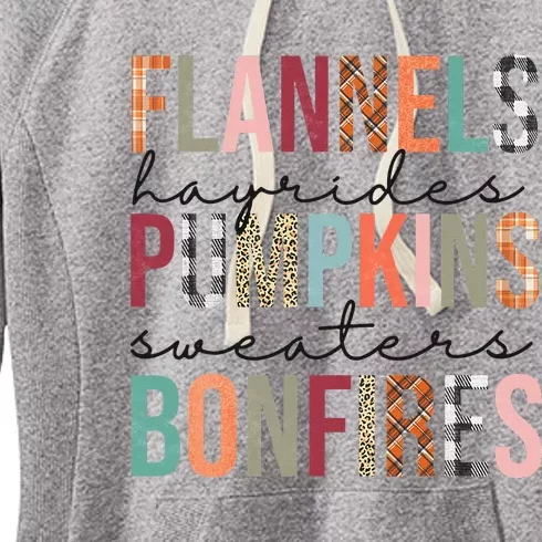 Flannels Hayrides Pumpkins Sweaters Bonfires Fall Autumn Women's Fleece Hoodie