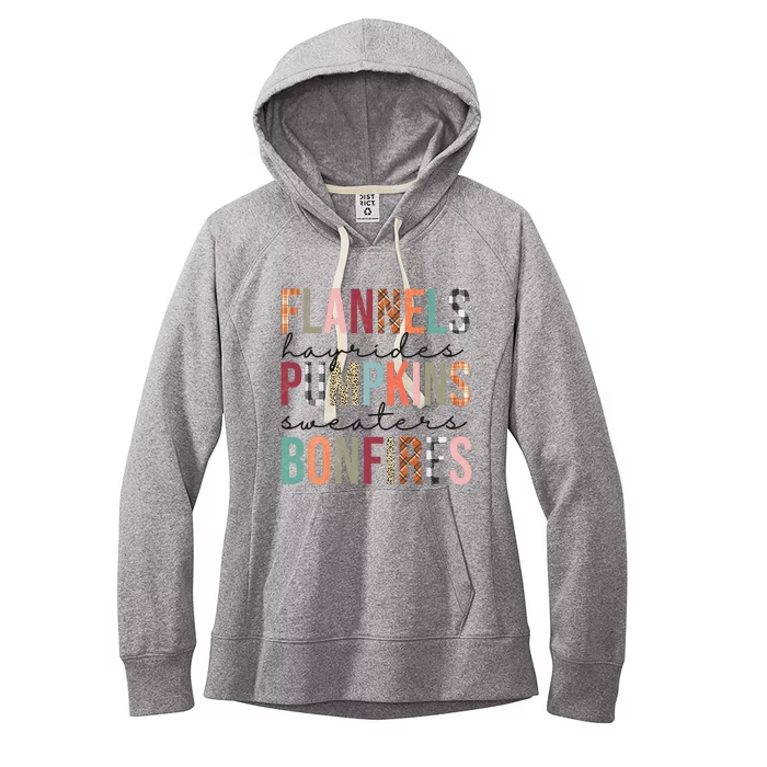 Flannels Hayrides Pumpkins Sweaters Bonfires Fall Autumn Women's Fleece Hoodie