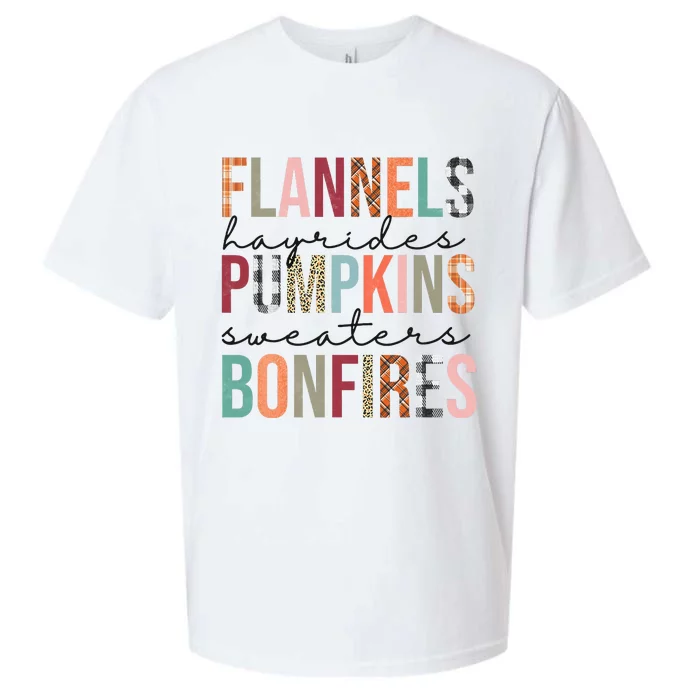 Flannels Hayrides Pumpkins Sweaters Bonfires Fall Autumn Sueded Cloud Jersey T-Shirt