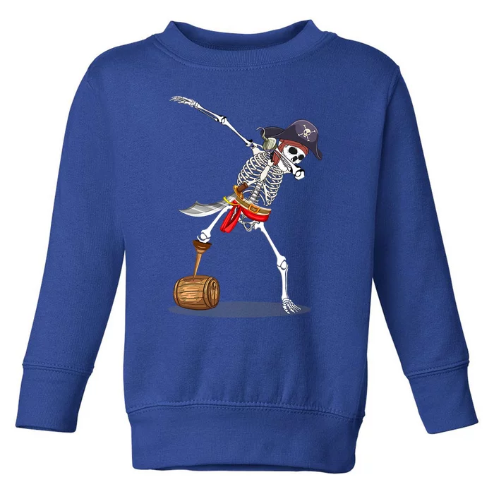 Funny Halloween Pirate Dab Dabbing Skeleton Gift Toddler Sweatshirt