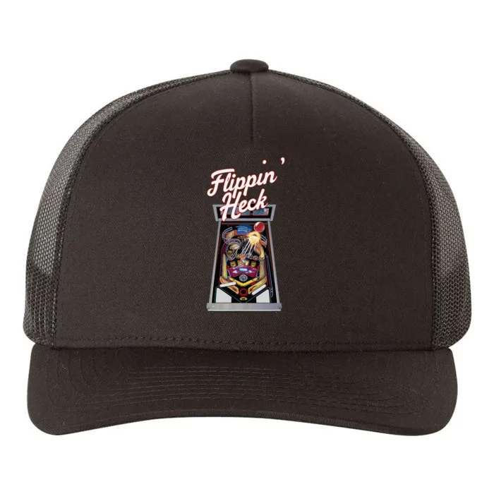 Flippin Heck Pinball Machine Gaming Arcade Yupoong Adult 5-Panel Trucker Hat