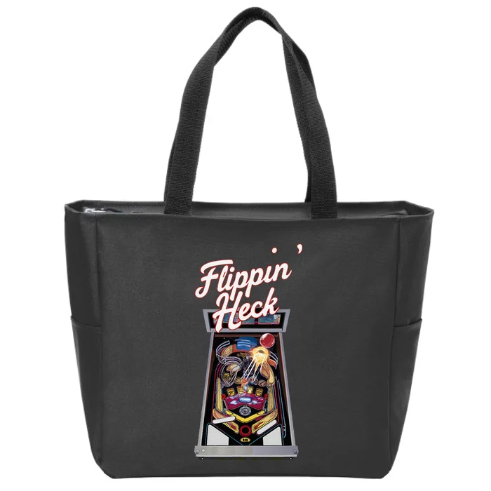 Flippin Heck Pinball Machine Gaming Arcade Zip Tote Bag