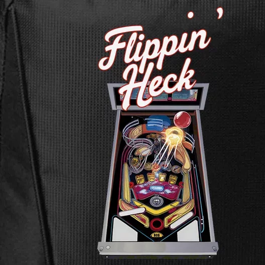 Flippin Heck Pinball Machine Gaming Arcade Funny City Backpack