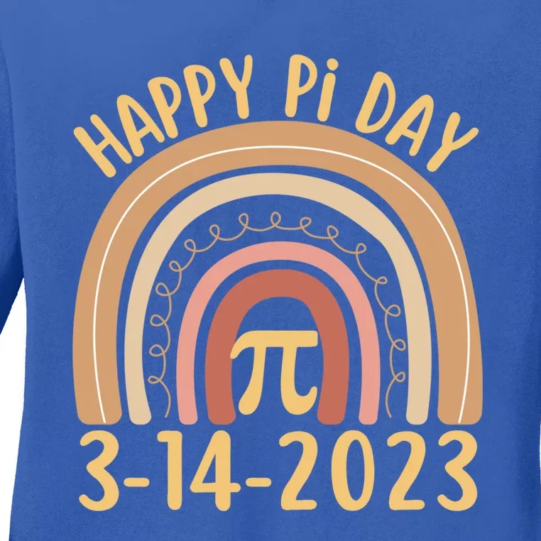 Funny Happy Pi Day Rainbow Math Teacher Mathematics Gift Ladies Long Sleeve Shirt