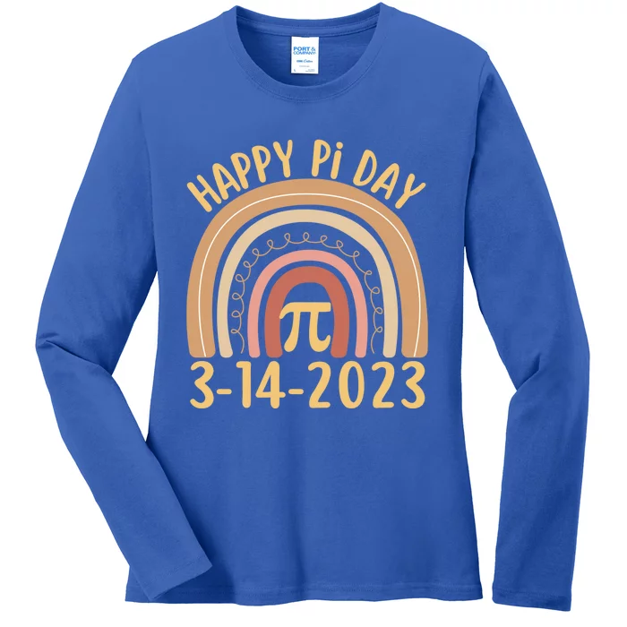 Funny Happy Pi Day Rainbow Math Teacher Mathematics Gift Ladies Long Sleeve Shirt