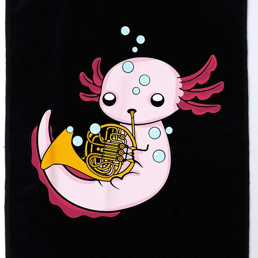 French Horn Player Kids Axolotl Big Band French Horn Platinum Collection Golf Towel