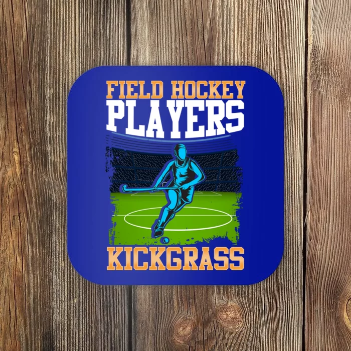 Field Hockey Players Kick Grass Game Day Hockey Stick Gift Coaster